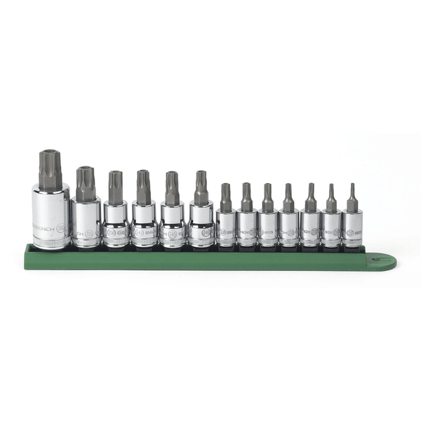 GearWrench 13 Piece 1/4 Inch, 3/8 Inch & 1/2 Inch Drive Tamper Proof Torx Bit Socket Set T398-KDT80725