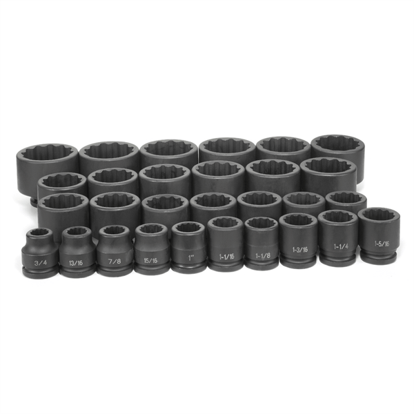 Grey Pneumatic 3/4" Dr. 29 Piece Fractional Master Set - 12 Point T398-GRE8129