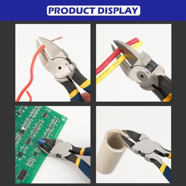 Color: dark blue - 5/6/7 Inch Professional Cutting Pliers Wire Stripping Tool Side Cutter Cable Bur F640-12000040002288155