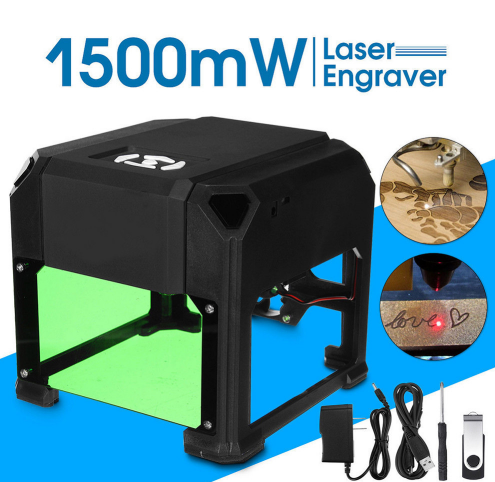 Color: Black 1500mw, style: US - Small laser engraving machine Miniature marking machine Mini lette Q119-CJJZGJSD00116-Black 1500mw-US