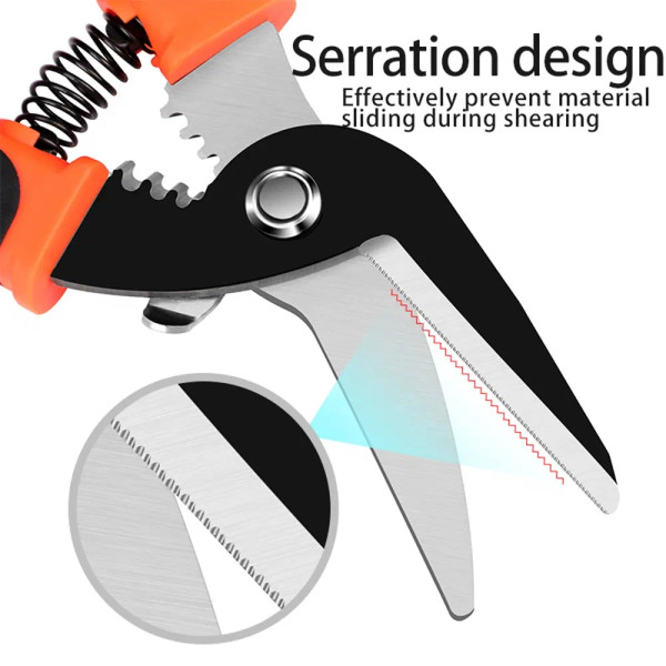 Color: WHITE - Multifunctional Metal Sheet Cutting Scissor Aviation Snip Straight Cutter Scissor In F640-12000034577676393