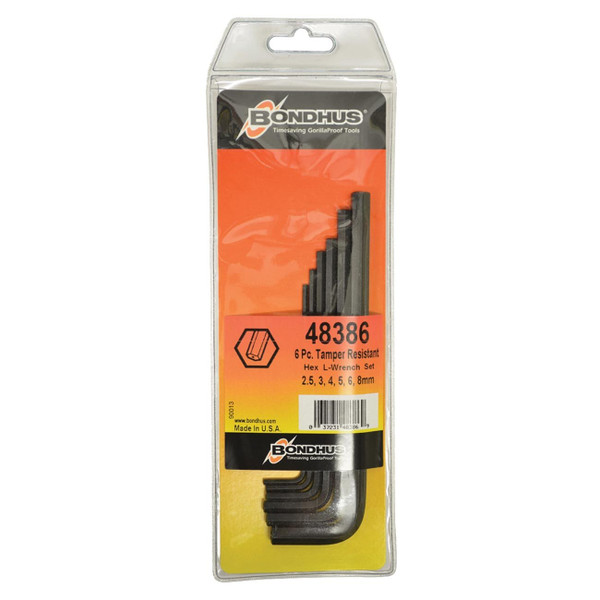 Bondhus Set 6 Hex Tamper Resistant LWrenches M119-48386