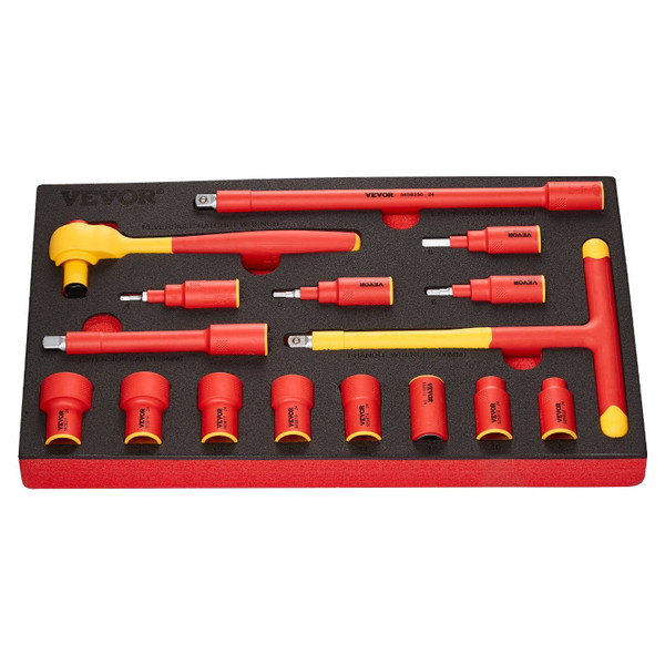 Insulated Socket Set, 16-Piece Insulated Wrench Tool Set, 1000V Insulated Socket Tool, with Insulat E415-JYGJTZJYTT16LLJW8V0
