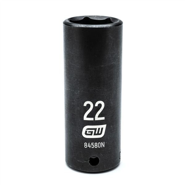 GearWrench 1/2 Inch Drive 6 Point Deep Impact Metric Socket 22mm T398-KDT84580N