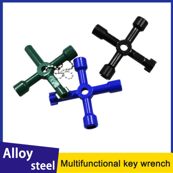 Color: PURPLE - Electric Cabinet Car Elevator Cross Key Wrench Water Meter Valve Key Internal Trian F640-12000034587481095