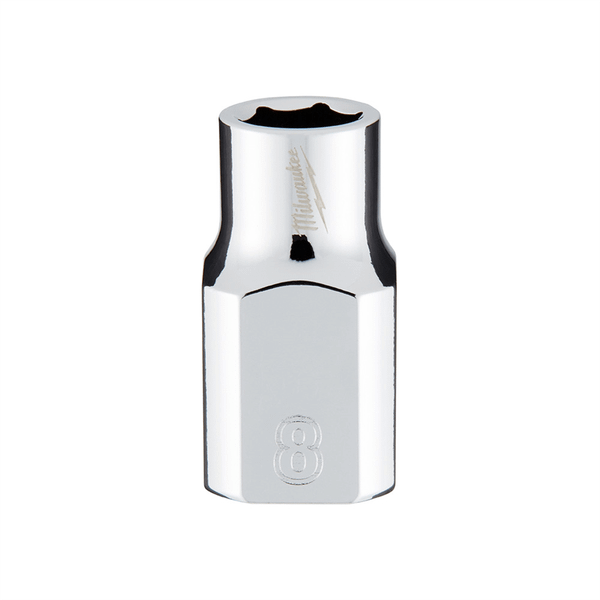 Milwaukee Tool 3/8" Drive 8mm  Metric 6-Point Socket with FOUR FLAT Sides, Vanadium Steel, Chrome T398-MLW45-34-9078