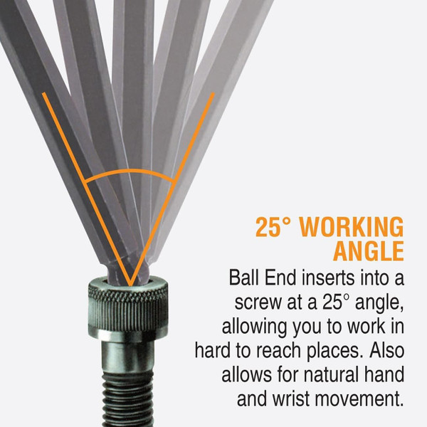 Bondhus Balldriver SAE HEX Ball End Screwdrivers 5/64" to 3/16" (7 Piece) M119-10645