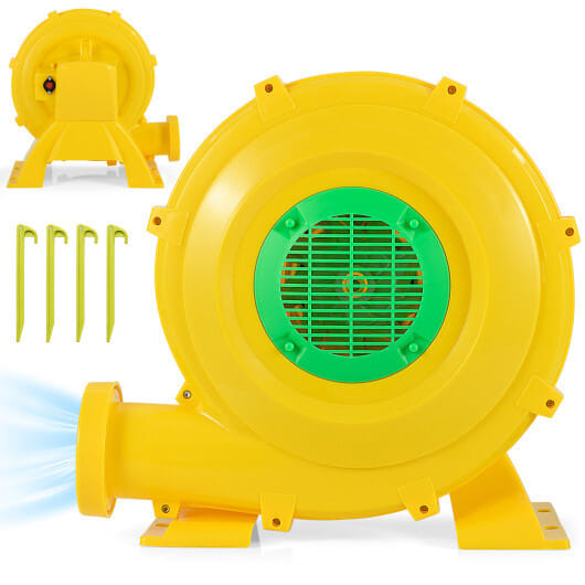 780W Bounce House Blower 1 HP Portable Air Pump Fan with Handle and Ground Stakes D681-ES10566US