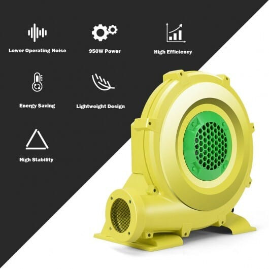950 W 1.25 HP Air Blower Pump Fan for Inflatable Bounce House - Color: Yellow D681-EP24684