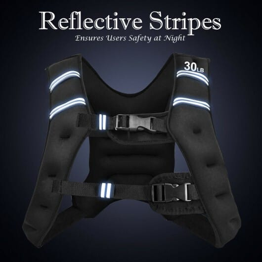 30LBS Workout Weighted Vest with Mesh Bag Adjustable Buckle-30 lbs - Color: Black - Size: 30 lbs D681-SP37184
