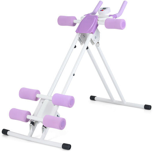 Ab Workout Equipment Foldable Abdominal Trainer Adjustable Ab Machine-White - Color: White D681-SP38233WH