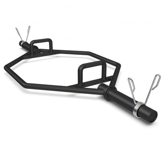 56 Inch Olympic Hexagon Deadlift Trap Bar with Folding Grips Powerlifting-Black - Color: Black D681-SP37185BK