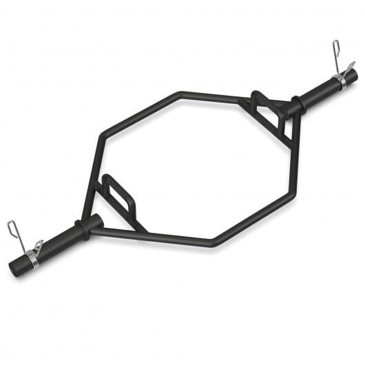 56 Inch Olympic Hexagon Deadlift Trap Bar with Folding Grips Powerlifting-Black - Color: Black D681-SP37185BK