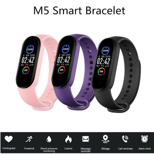 M5 Color Screen Smart  Watch Bracelet Fitness Tracker Bracelet Outdoor Runing Pedometer Sport Smart K484-PEL_0IO89U75