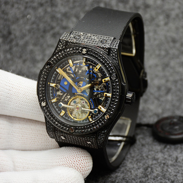 Color: 5Color - Men's And Women's Fashion Crystal Case Hollow Automatic Mechanical Watch Q119-CJJX178193605EV