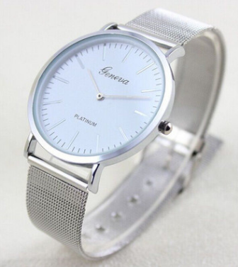Color: Silver cheaper - Fashion and trend net steel band Geneva men and women watches. Q119-CJZBNSSY00112-Silver cheaper