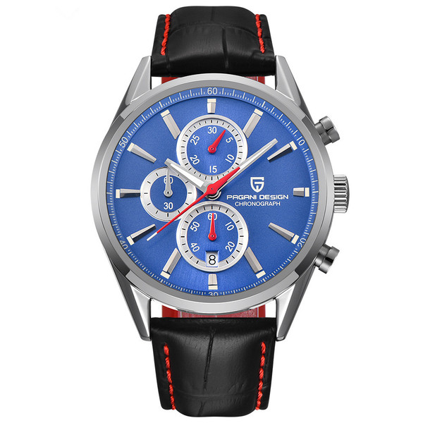 Color: Blue, Style: Skin - Stainless steel casual waterproof quartz men's watch Q119-CJZBNSSY02206-Blue-Skin