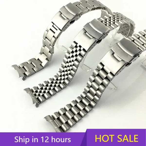 Band Color: GREEN BLUE, Band Width: 22mm - For Seiko Solid Stainless Steel Band 20mm 22mm Men's Spo F640-12000036350412554