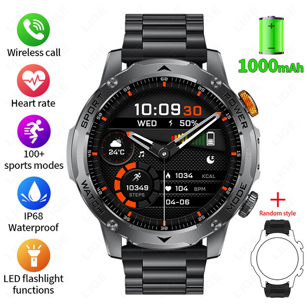Color: Steel Belt Black - Multi-function Waterproof Smart Sports Watch Q119-CJJX244217805EV