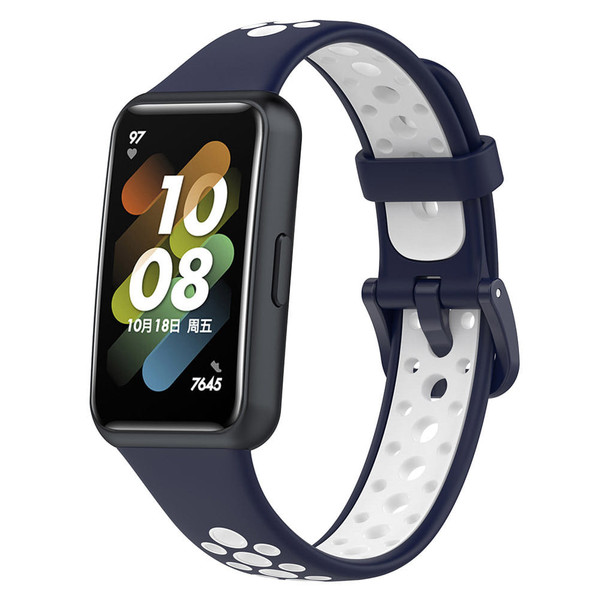 Two-color Watch Strap Soft Breathable Contrast Color Replacement Watchband Compatible For Huawei Ba K484-FQZCO_H4MERAPU