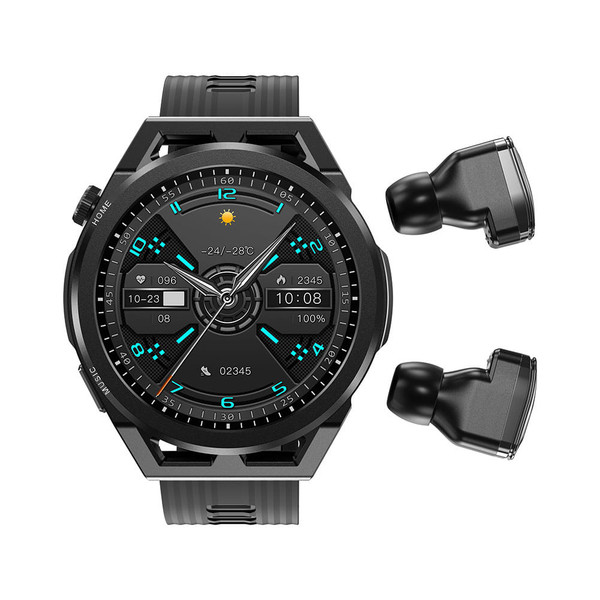 N18 2-in-1 Smart Watch with Earbuds Fitness Tracker Heart Rate Blood Pressure Sleep Monitor Black K484-PEL_0QTO6DAC