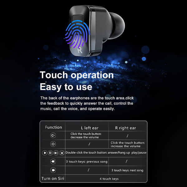 N18 2-in-1 Smart Watch with Earbuds Fitness Tracker Heart Rate Blood Pressure Sleep Monitor Black K484-PEL_0QTO6DAC