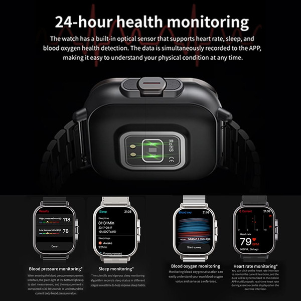 D8 Smart Watch with Earbuds Fitness Tracker Sports Recorder Heart Rate Blood Pressure Blood Oxygen  K484-PEL_0RIZXM0D