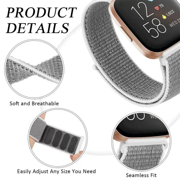 Band Color: Beige, Band Width: 24mm - Nylon Loop Strap for Huawei Watch GT 5 Pro 46mm Smartwatch Re F640-12000042747355391