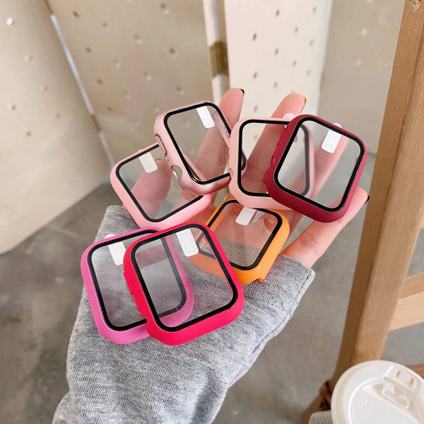 Dial Diameter: 1 Inches, Color: Translucent - Tempered Glass+cover For Apple Watch 9 8 41mm 45mm 42 F640-12000038950416869