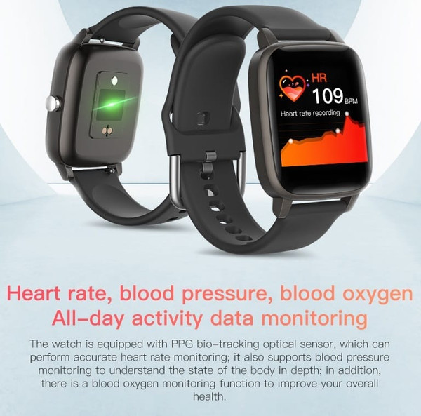 T98 Smart Watch Body Temperature Heart Rate Blood Pressure Monitor Sports Tracker Fitness Men Women K484-PEL_0H1NTGCC