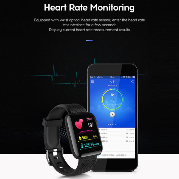 116Plus Smart Watch 1.44 Inch Touch Screen Fitness Smart Watch Heart Rate Monitor Sports Watch For  K484-PEL_0RENCC3Z