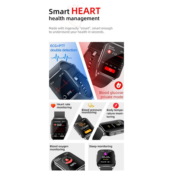 Ep03 Smart Watch Full Screen Touch Heart Rate Ecg Electrocardiogram Monitoring Pedometer Sports Bra K484-PEL_0PCLJFL4