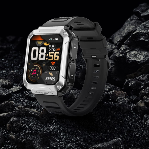 T93 Smart Watch with Tws Earphone 4g Large Memory Bluetooth Call Voice Assistant Smart Bracelet Sil K484-PEL_0Q0YB570