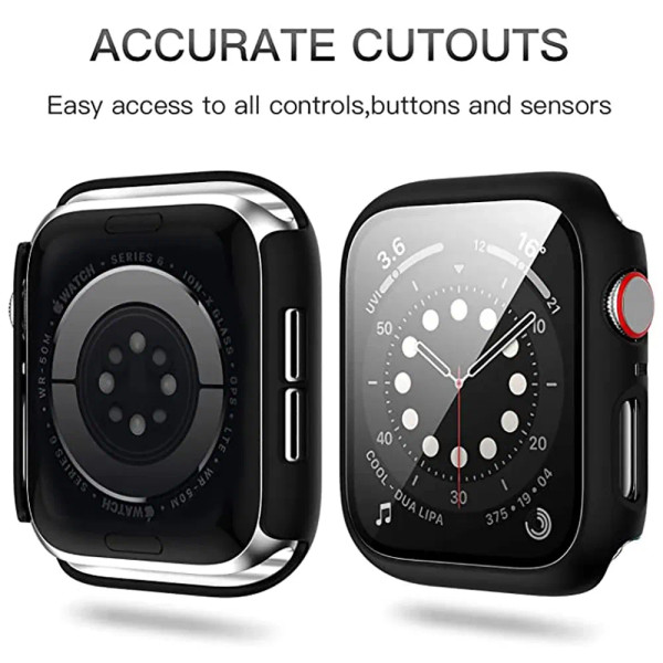 Dial Diameter: 2 - 3.9 Inches, Color: Translucent - Tempered Glass+cover For Apple Watch 9 8 41mm 4 F640-12000038950416882