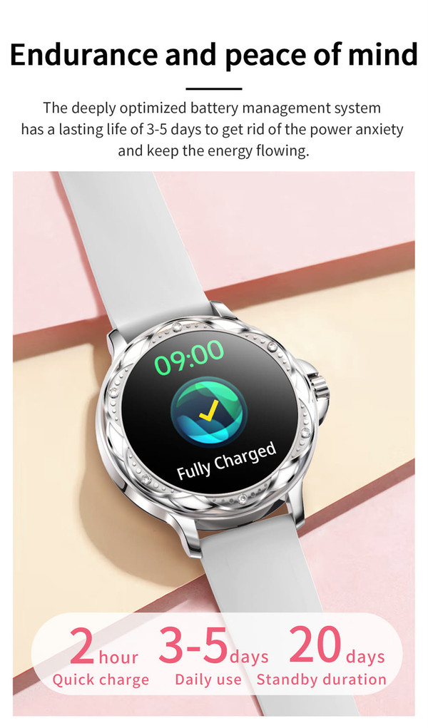 Cf12 Women Smart Watch Bluetooth 5.2 Calling Heart Rate Blood Pressure Monitoring Sports Smartwatch K484-PEL_0PRPP3A0