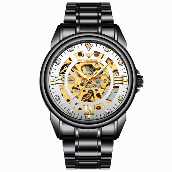Color: Gold black - Men's mechanical watch Q119-CJZBNSJX00322-Gold black
