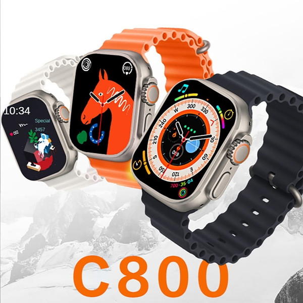 C800ultra Smart Watch Heart Rate Blood Pressure Monitoring Multi-functional Bluetooth Watch Silver  K484-PEL_0PJDYV9I