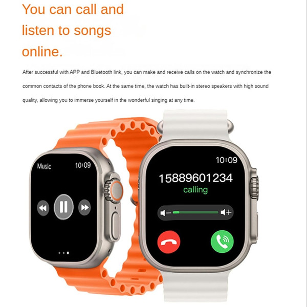 C800ultra Smart Watch Heart Rate Blood Pressure Monitoring Multi-functional Bluetooth Watch Silver  K484-PEL_0PJDYV9I