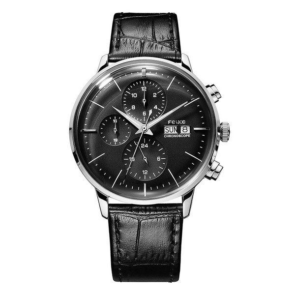 Color: Black Belt - Men's Mechanical Waterproof Automatic Hollow Mechanical Watch Q119-CJJX185812203CX