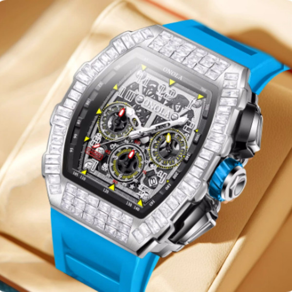 Men's Luxury Square Diamond Watch With Star Pattern Q119-CJJX2726582