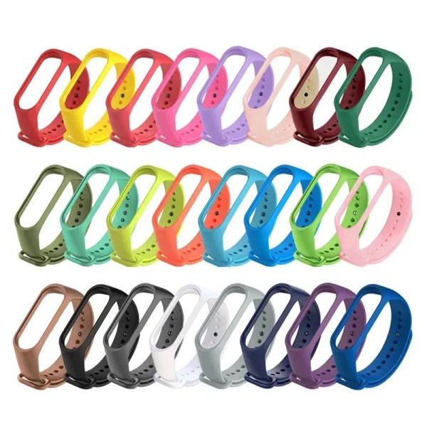 Band Color: Black Yellow, Size: S - Watch Strap for Xiaomi Mi Band 7 6 5 3 4 Wristband Silicone Bra F640-12000024397048609