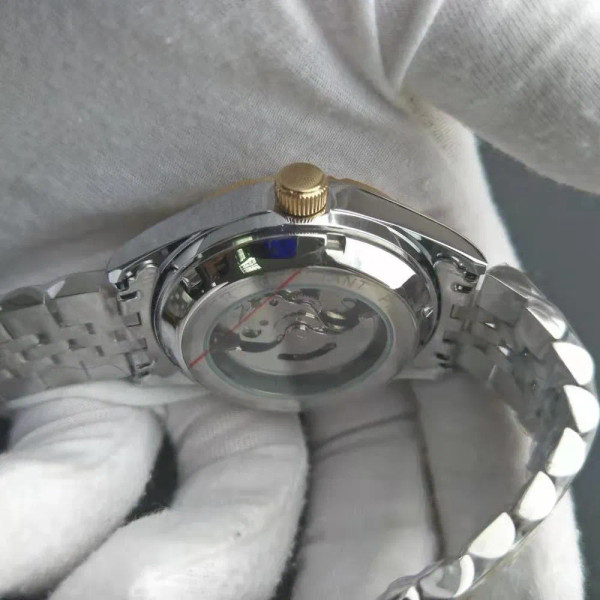 Color: Silver - Luxury Steel Arabic Numbers Watches Automatic Movement Urdu Numerals Mechanical Wri F640-12000018656090757