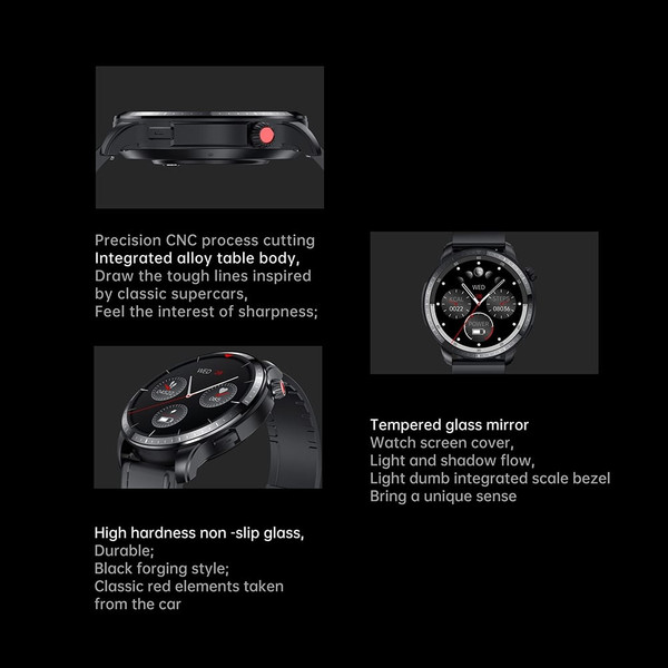 T52 1.39 inch Smart Watch Answer/Make Call Waterproof Fitness Watches HR Blood Oxygen Blood Pressur K484-PEL_0RZ2DAEX