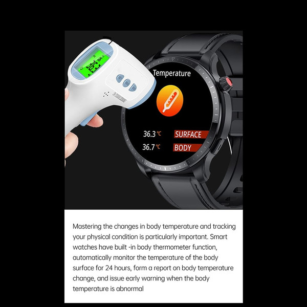T52 1.39 inch Smart Watch Answer/Make Call Waterproof Fitness Watches HR Blood Oxygen Blood Pressur K484-PEL_0RZ2DAEX