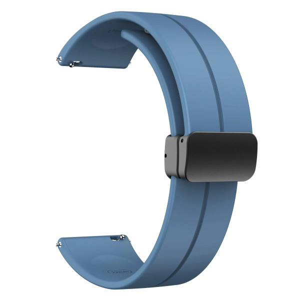 Band Color: Yellow, Band Width: 20mm - 20mm 22mm Magnetic D Type Clasp Silicone Watch Band for Sams F640-12000038985429201