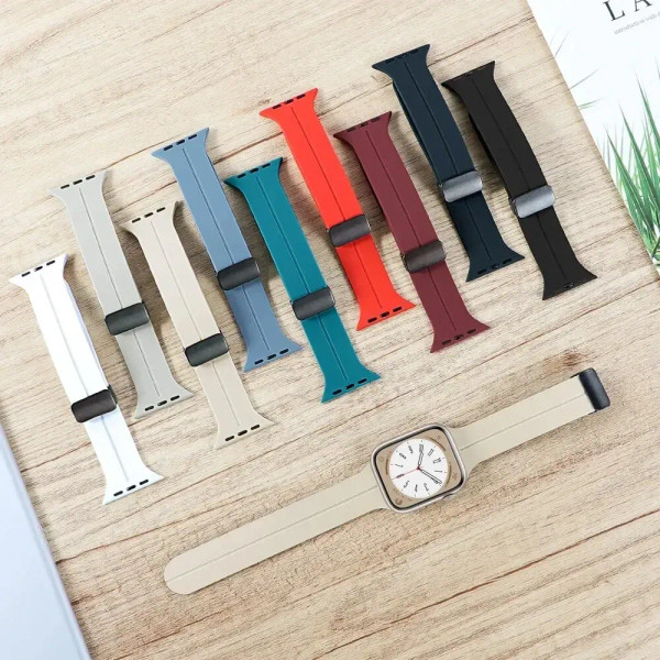 Band Color: Yellow, Band Width: 20mm - 20mm 22mm Magnetic D Type Clasp Silicone Watch Band for Sams F640-12000038985429201
