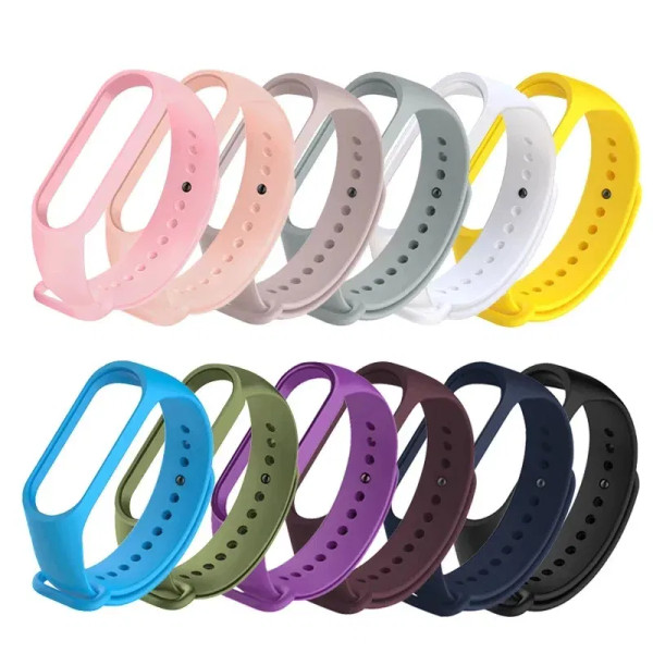 Band Color: Black Yellow, Size: L - Watch Strap for Xiaomi Mi Band 7 6 5 3 4 Wristband Silicone Bra F640-12000024397048611