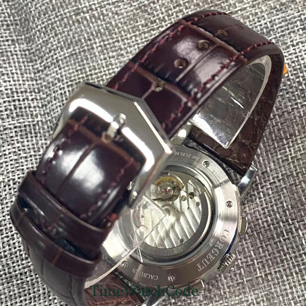 Color: Black - Corgeut 42mm Automatic Men's Watch Date Day Month Year Rose Gold Dial Multifunction  F640-12000026720404365