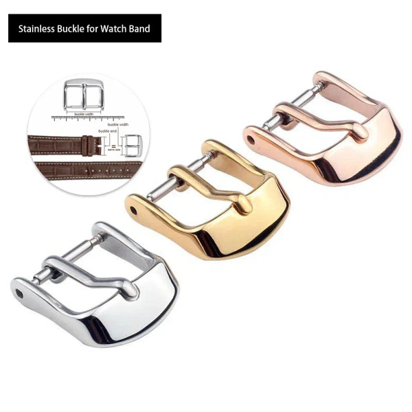 Band Color: Black Gray, Band Width: 10mm, Ships From: CHINA - Stainless Steel Watch Buckle for Leat F640-12000017944954495