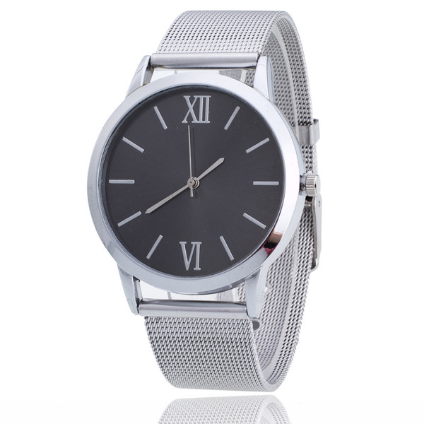 Color: Silver X Black - Geneva mesh strap watch Q119-CJZBNSQL00139-Silver X Black
